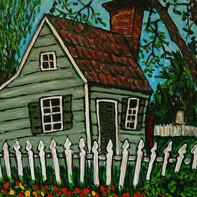 Colonial Home (2012) 24 x 36 inches, an example of Impressionzm