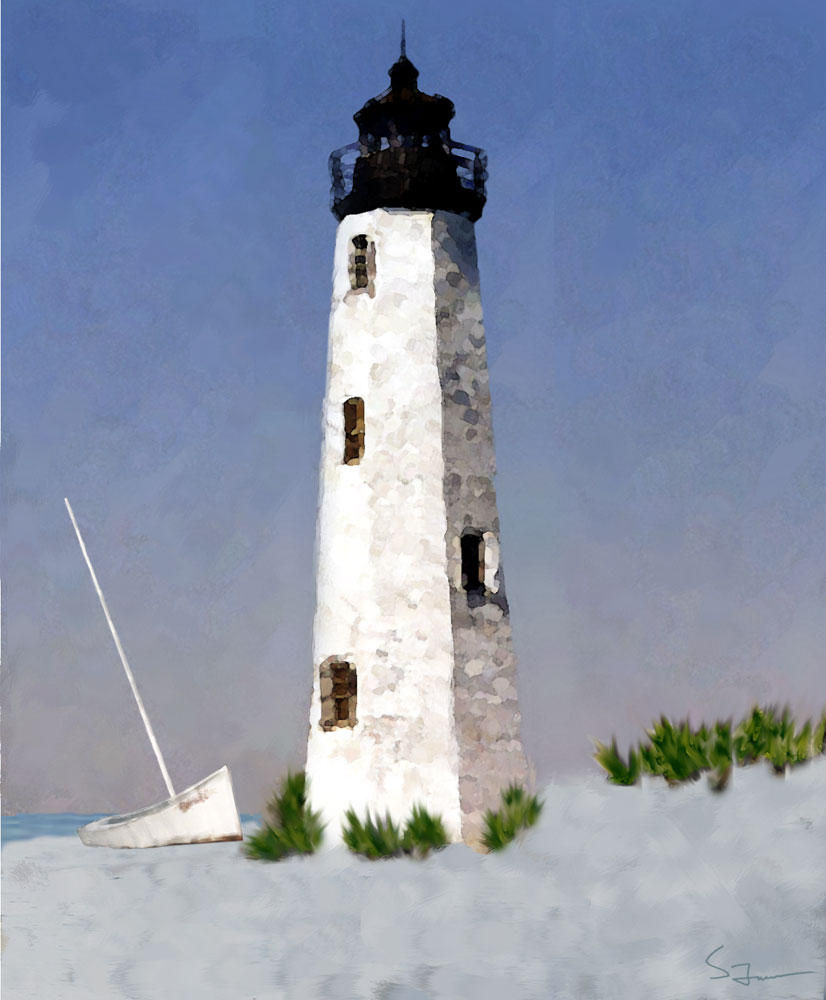 New Point Light Completed, Digital Art Painting by Scot Turner