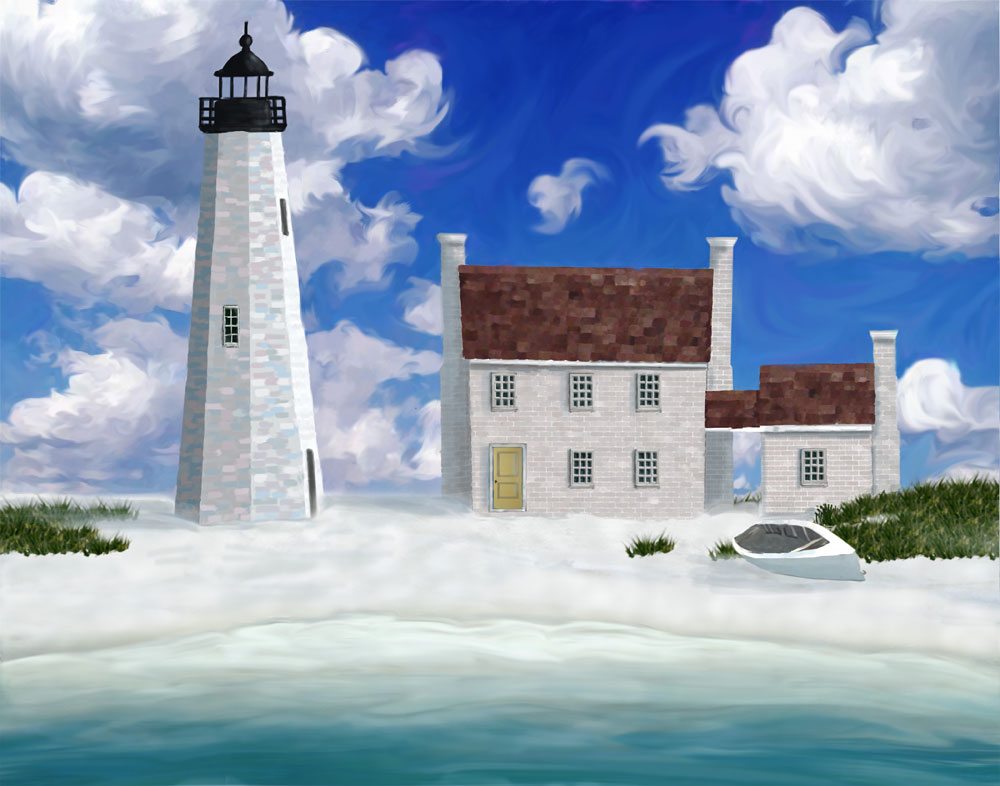 New Point Keepers House, Digital Art Painting by Scot Turner