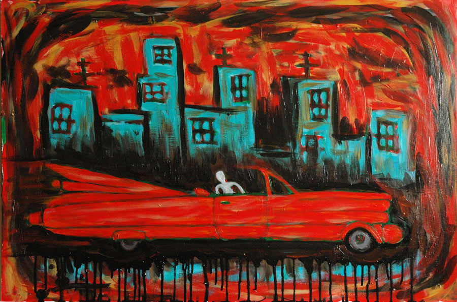 Cadillac Night Painting by Scot Turner