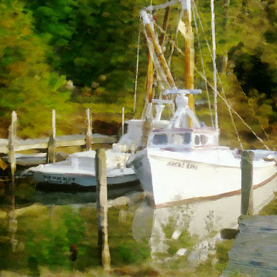 Deadrise Home (2002) 51.5 x 34 inches, an example of Digital Art