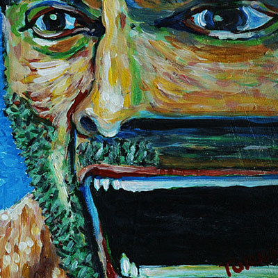 Olympic_Yell (2013) 12 x 12 inches, an example of Hoi Polloi Xpressionizm