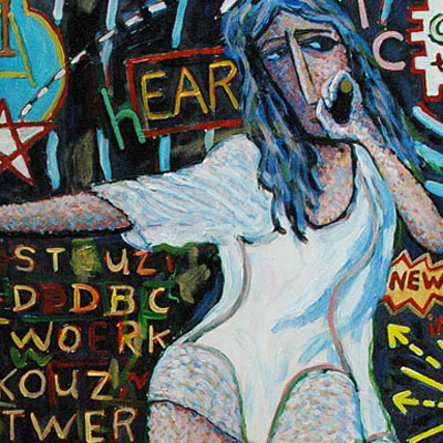 i c u c (2014) 36 x 48 inches, an example of Syntheses Xpressionizm