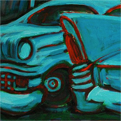 Moonlight Gas (2015) 36 x 24 inches, an example of Sunset Moon Xpressionizm