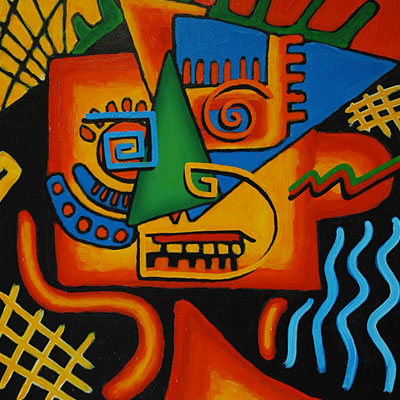 Layery (2011) 24 x 24 inches, an example of Hoi Polloi Xpressionizm
